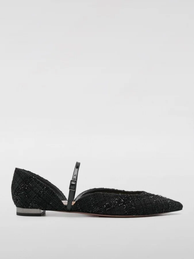 Flat Shoes AQUAZZURA Woman color Black
