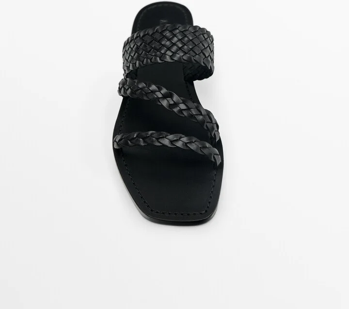 Flat Slider Sandals With Woven Straps - Image 5