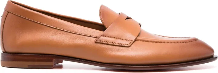 Flat-Sole Leather Loafers