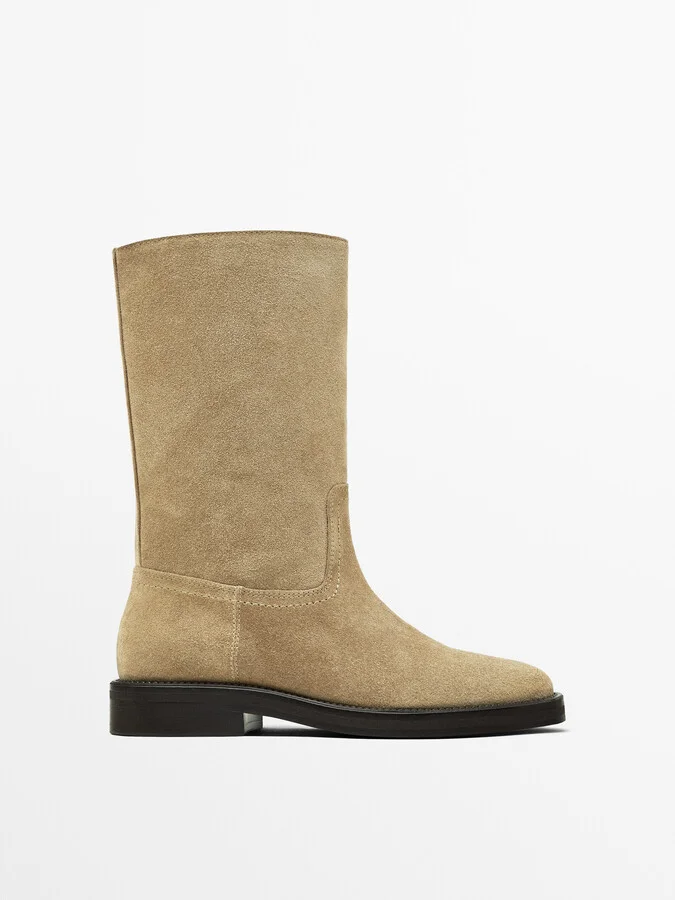 Flat Split Suede Ankle Boots - Image 2