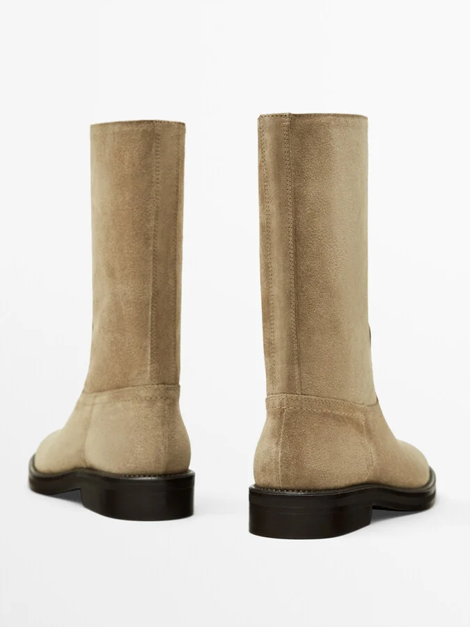 Flat Split Suede Ankle Boots - Image 4
