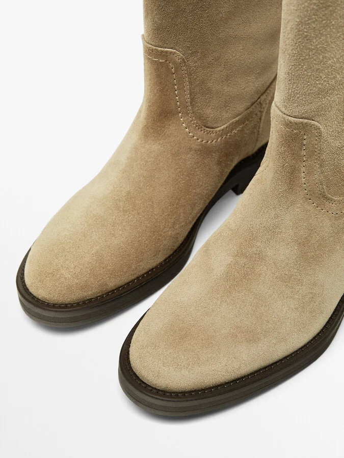 Flat Split Suede Ankle Boots - Image 5