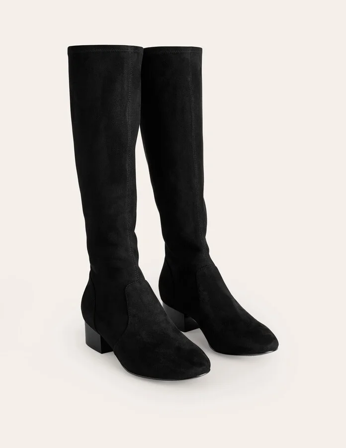 Flat Stretch Knee Boots, Acorn - Image 3