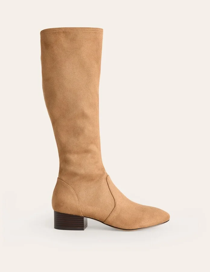 Flat Stretch Knee Boots, Acorn