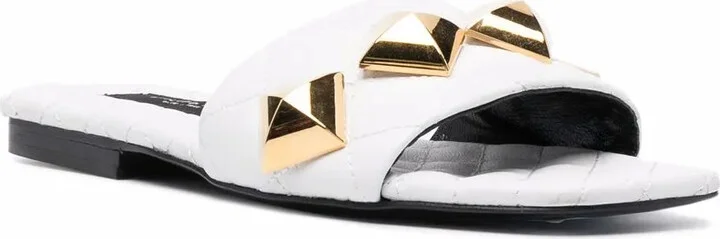Flat Studded Matelassè Sandals - Image 2