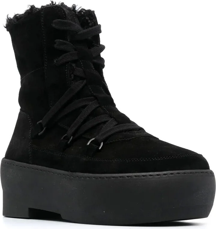 Flatform Lace-Up Suede Boots - Image 2