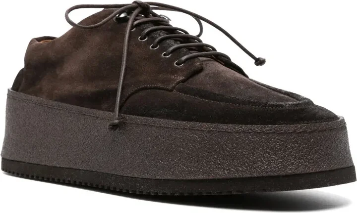 Flatform Lace-Up Suede Derby Shoes - Image 2