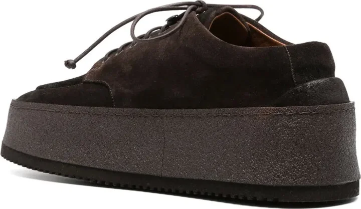 Flatform Lace-Up Suede Derby Shoes - Image 3