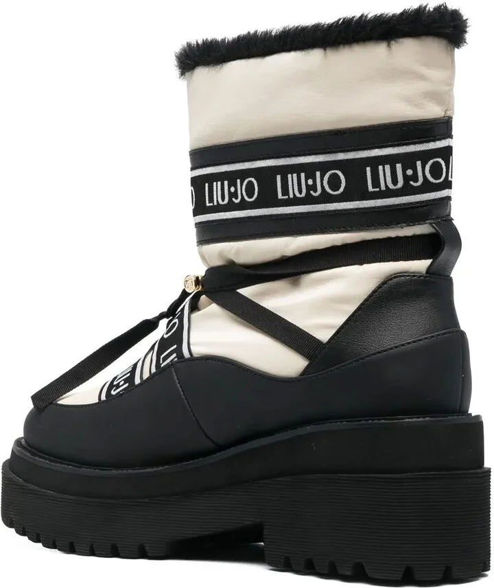 Flatform Logo-Patch Ankle Boots - Image 3