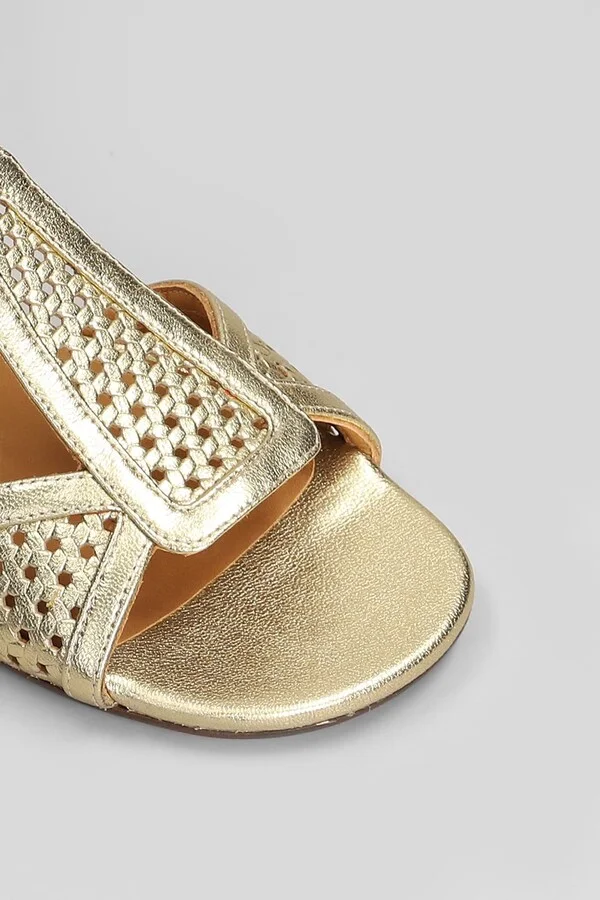 Flats In Gold Leather - Image 5