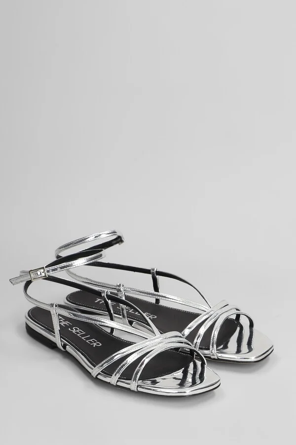 Flats In Silver Leather - Image 2