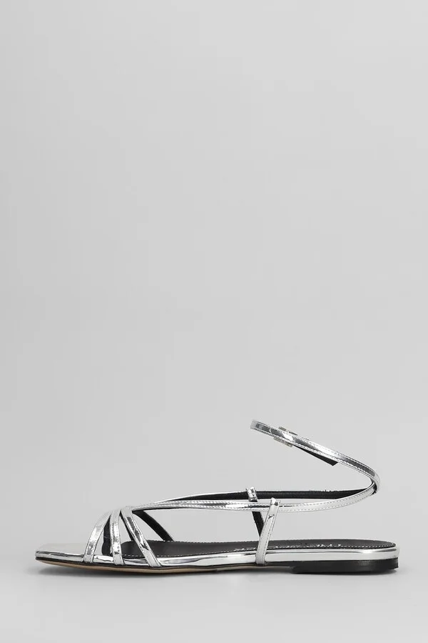 Flats In Silver Leather - Image 3
