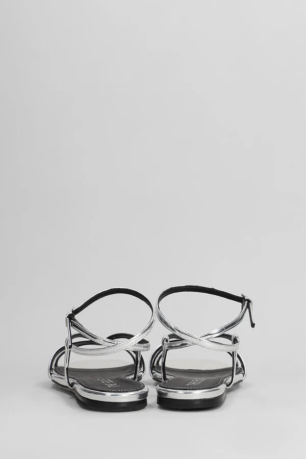 Flats In Silver Leather - Image 4