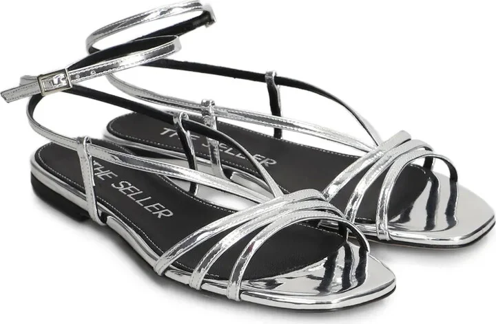 Flats in silver leather - Image 2