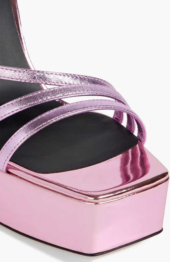 Flavienne mirrored-leather platform sandals - Image 4