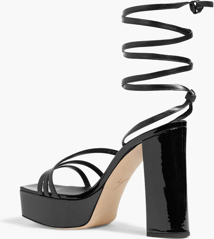 Flavienne mirrored-leather platform sandals - Image 6