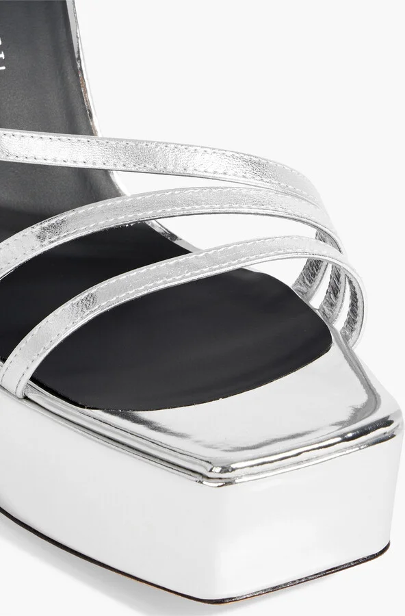 Flavienne mirrored-leather platform sandals - Image 10