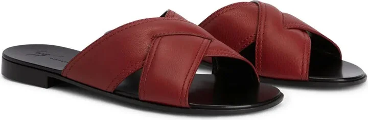Flavio leather flat slides - Image 2