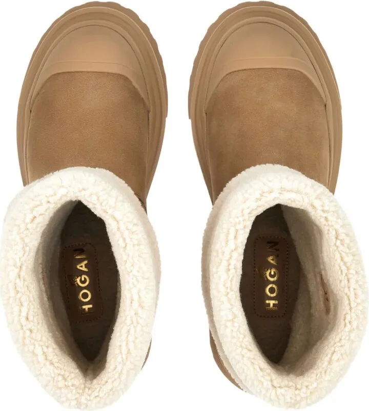 Fleece-Trim Leather Ankle Boots - Image 4