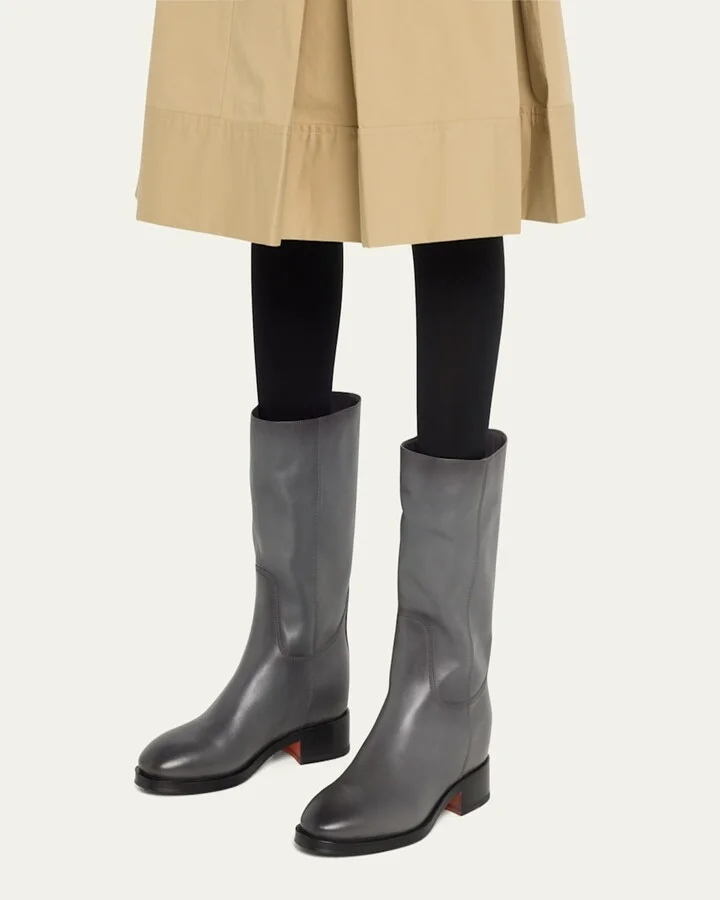 Fleeces Leather Mid Boots - Image 4