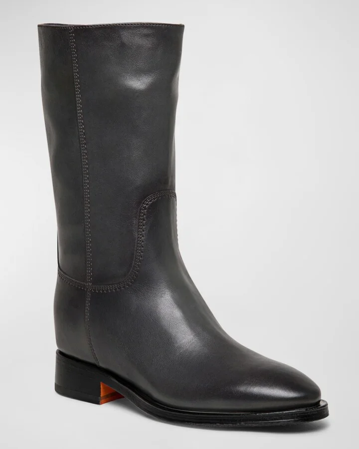 Fleeces Leather Mid Boots - Image 3