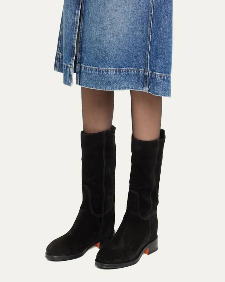 Fleeces Suede Tall Ranch Boots - Image 11