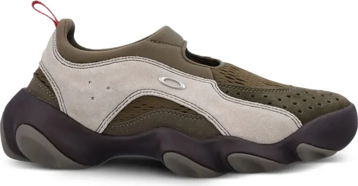 Flesh mesh-panelled slip-on sneakers