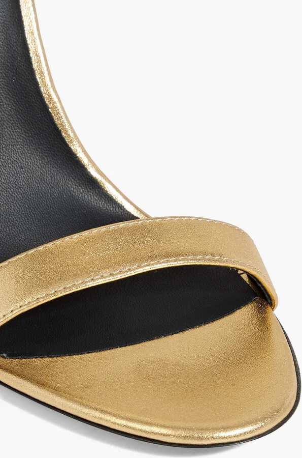 Fleur 105 crystal-embellished metallic leather sandals - Image 4