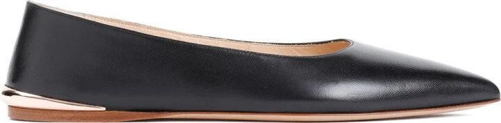 Fleur Black Lamb Leather Ballerinas