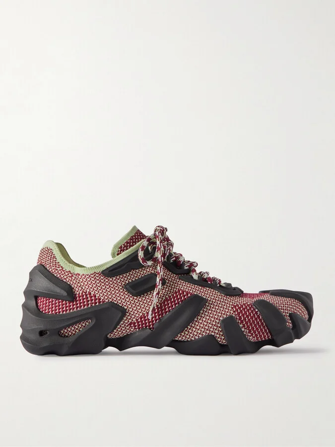 Flex Rubber-Trimmed Stretch-Knit Sneakers