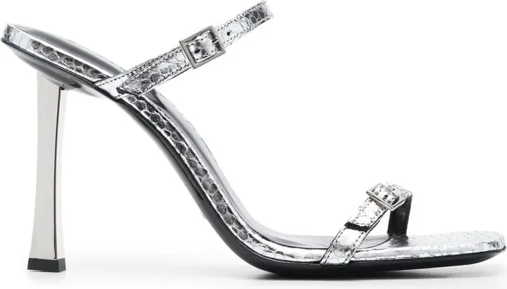 Flick 90mm metallic leather sandals
