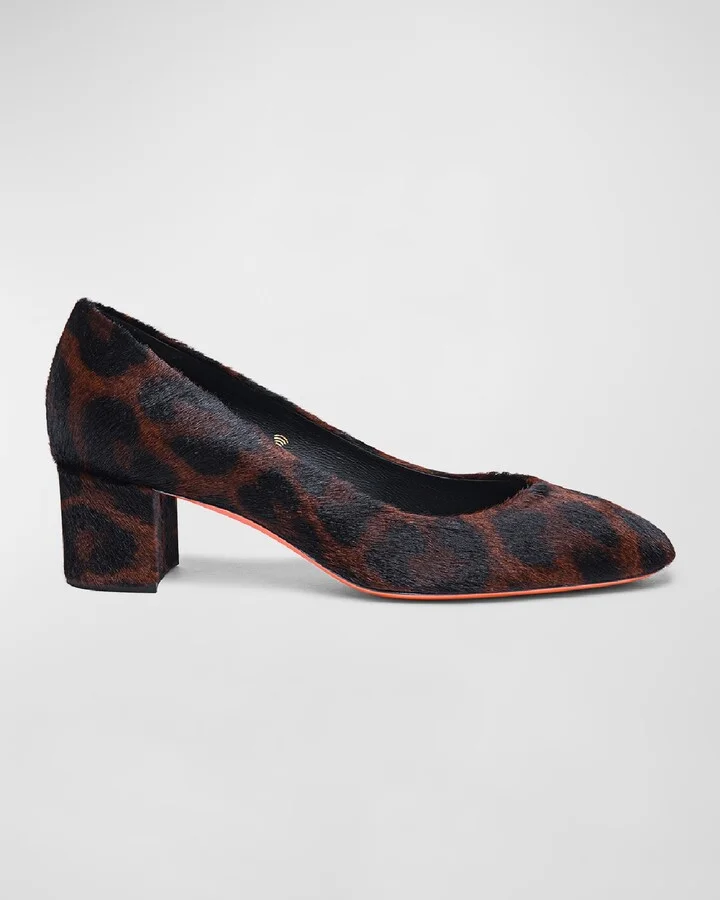 Flight Calf Hair Block-Heel Pumps