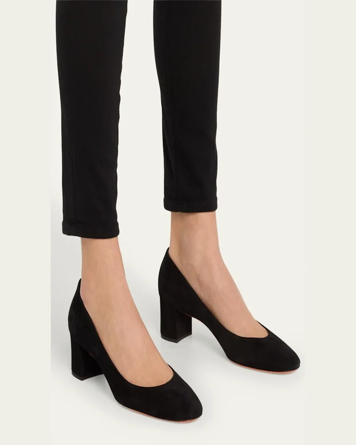 Flight Suede Block-Heel Pumps - Image 10