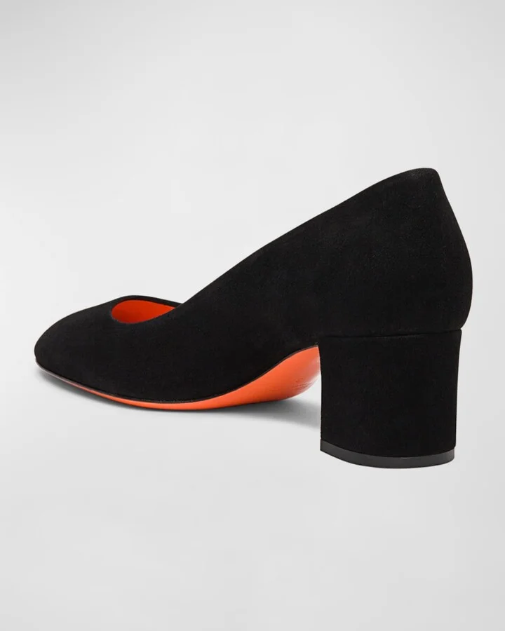 Flight Suede Block-Heel Pumps - Image 9