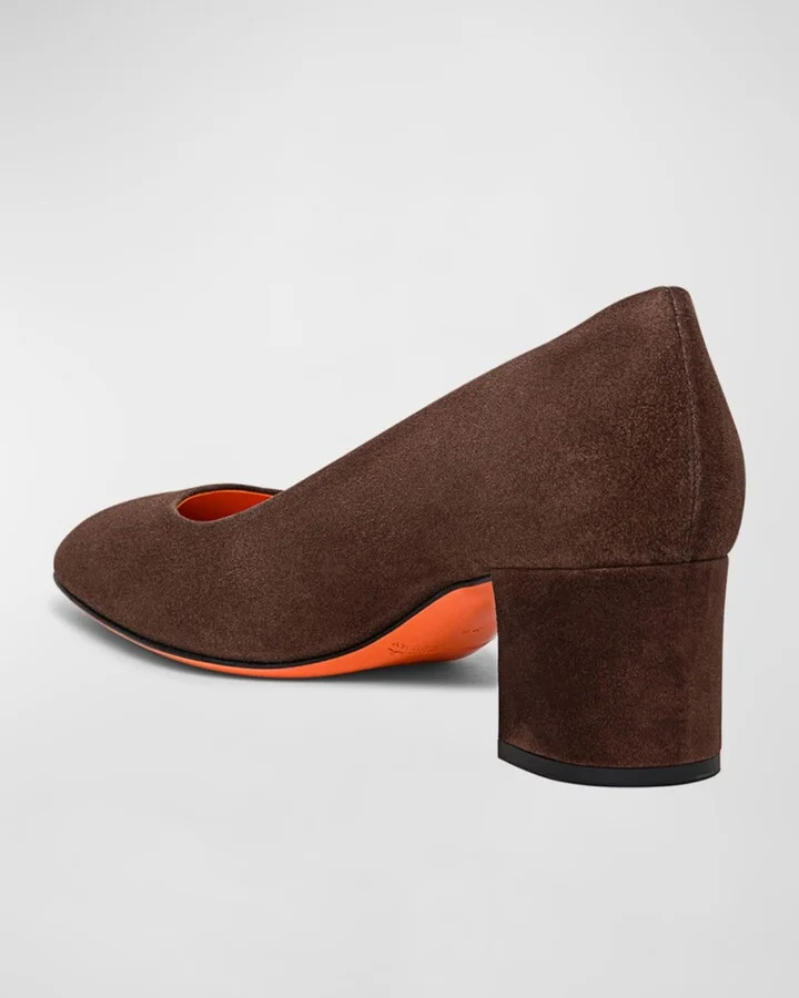 Flight Suede Block-Heel Pumps - Image 3