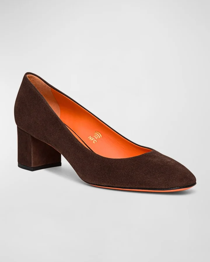 Flight Suede Block-Heel Pumps - Image 4