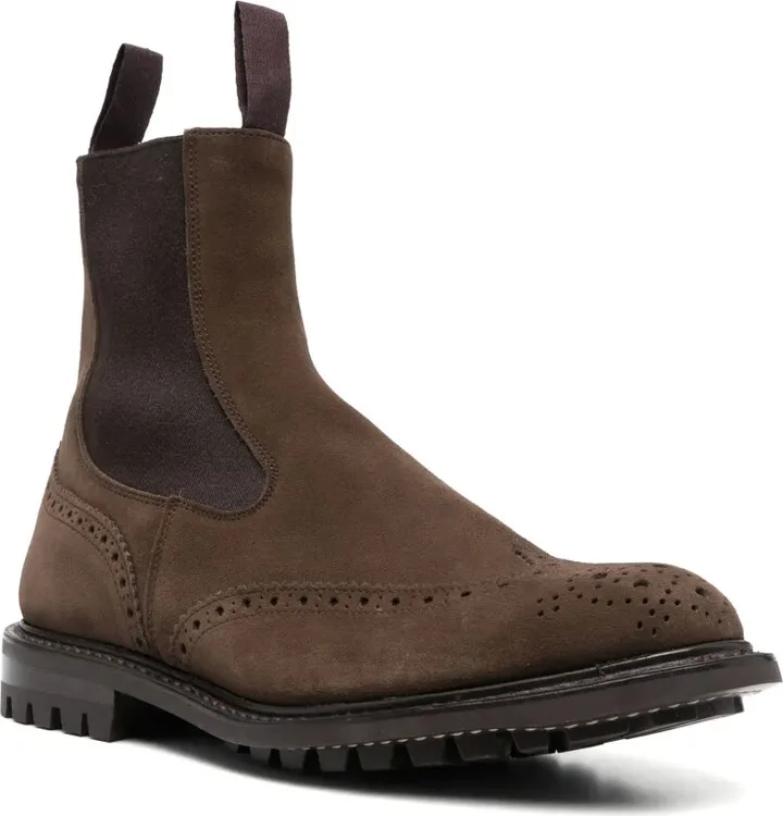 Flint brogue-detail suede boots - Image 2