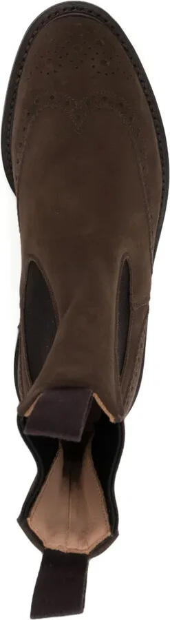 Flint brogue-detail suede boots - Image 4