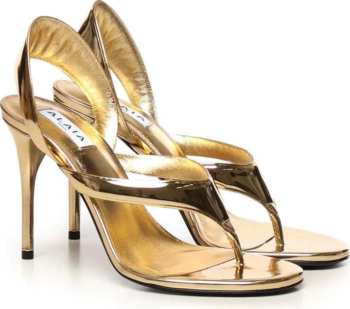 Flip-flop Sandals In Laminated Leather - Image 2