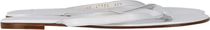 Flip Flop Sandals in White Leather