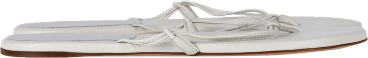 Flip Flop Sandals in White Leather