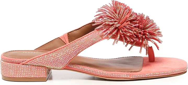 Flip Flops With Pom Poms