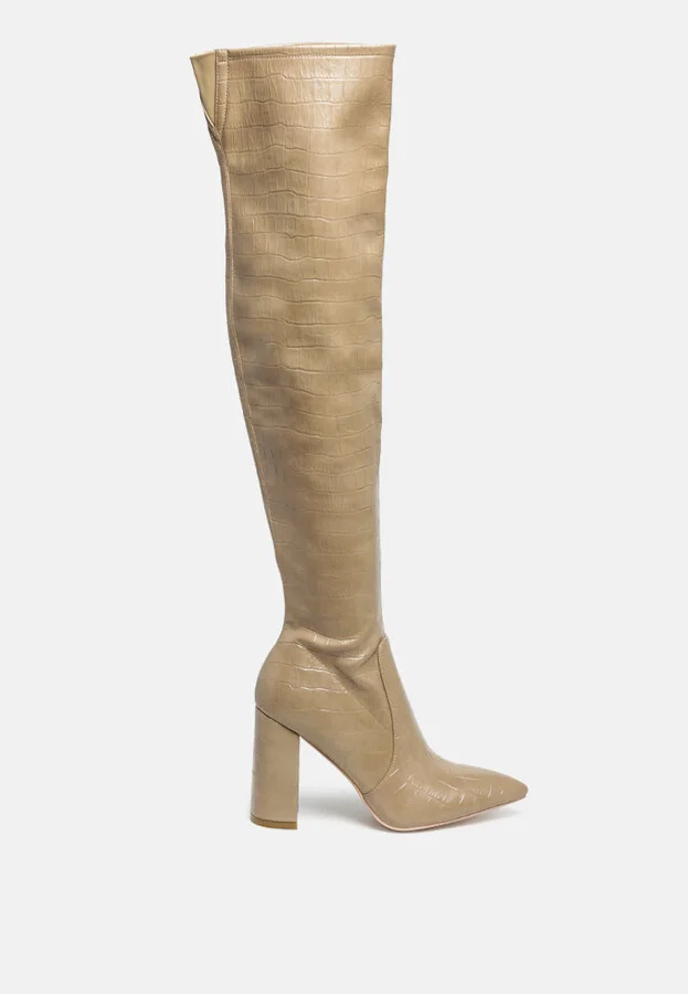 Flittle Long Block Heel Boots