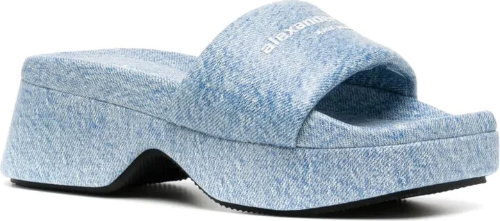 Float denim-print slides - Image 2