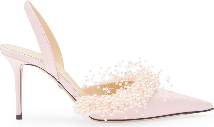 Floating Faux Pearl Slingback Pump - Image 9