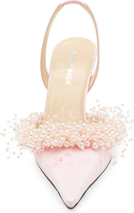 Floating Faux Pearl Slingback Pump - Image 10