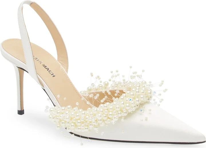 Floating Faux Pearl Slingback Pump