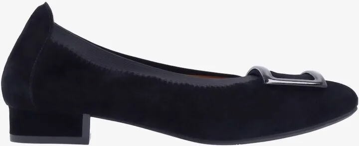 Floella Buckle Pump In Black Kid Suede