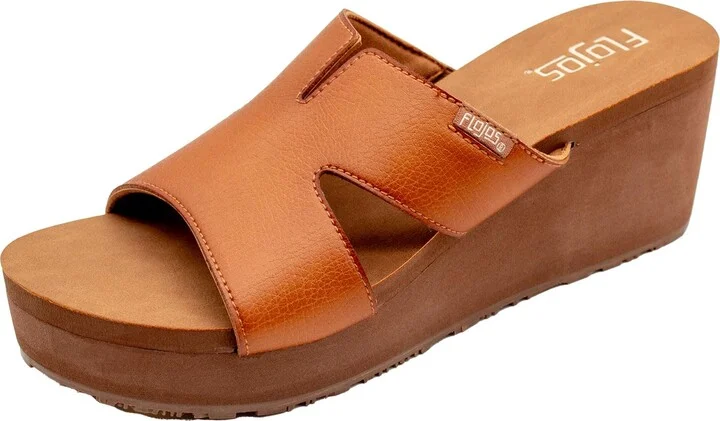 Flojos Women's Arlett High Wedge Sandal W/Burnished Strap