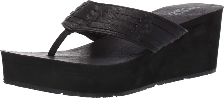 FLOJOS Women's JESS Flip-Flop Black 7 Medium US